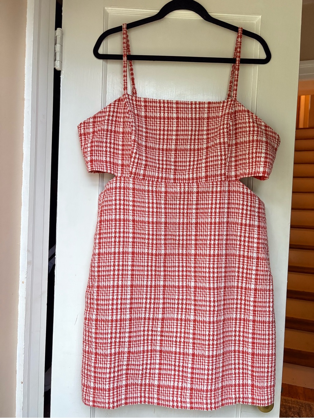 Forever 21+ Red Tweed Cutout Mini Dress 1X ❤️ Preppy Plaid